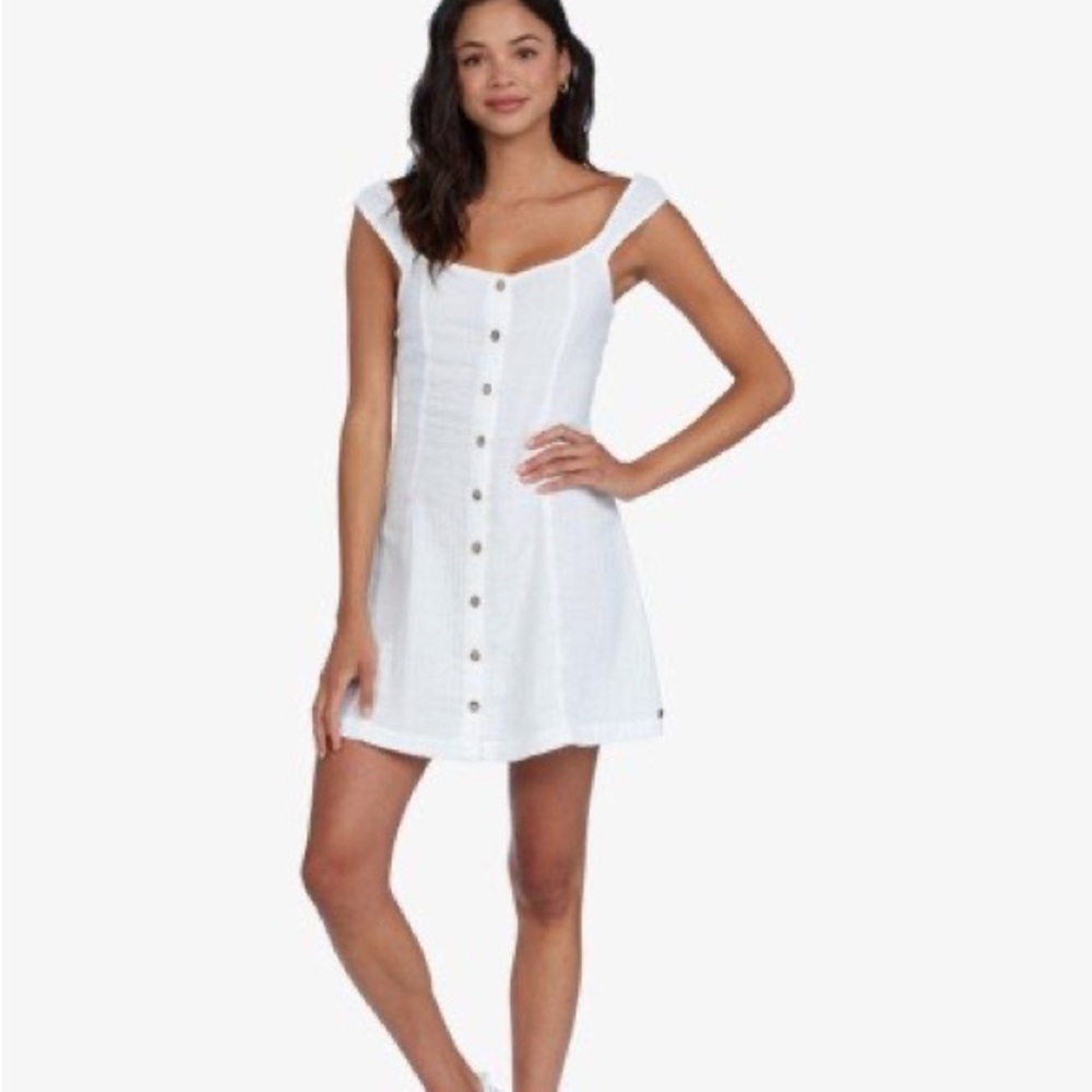 ROXY Think Again Cream Mini‎ Dress, Size S, NWT